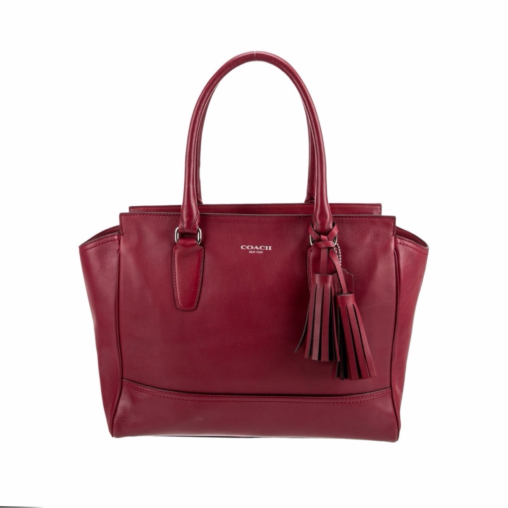 Coach Legacy Red Satchel with Tassel Detail